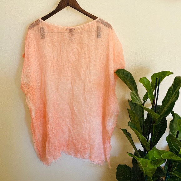 Eileen Fisher peach poncho one size nwt - Picture 5 of 5
